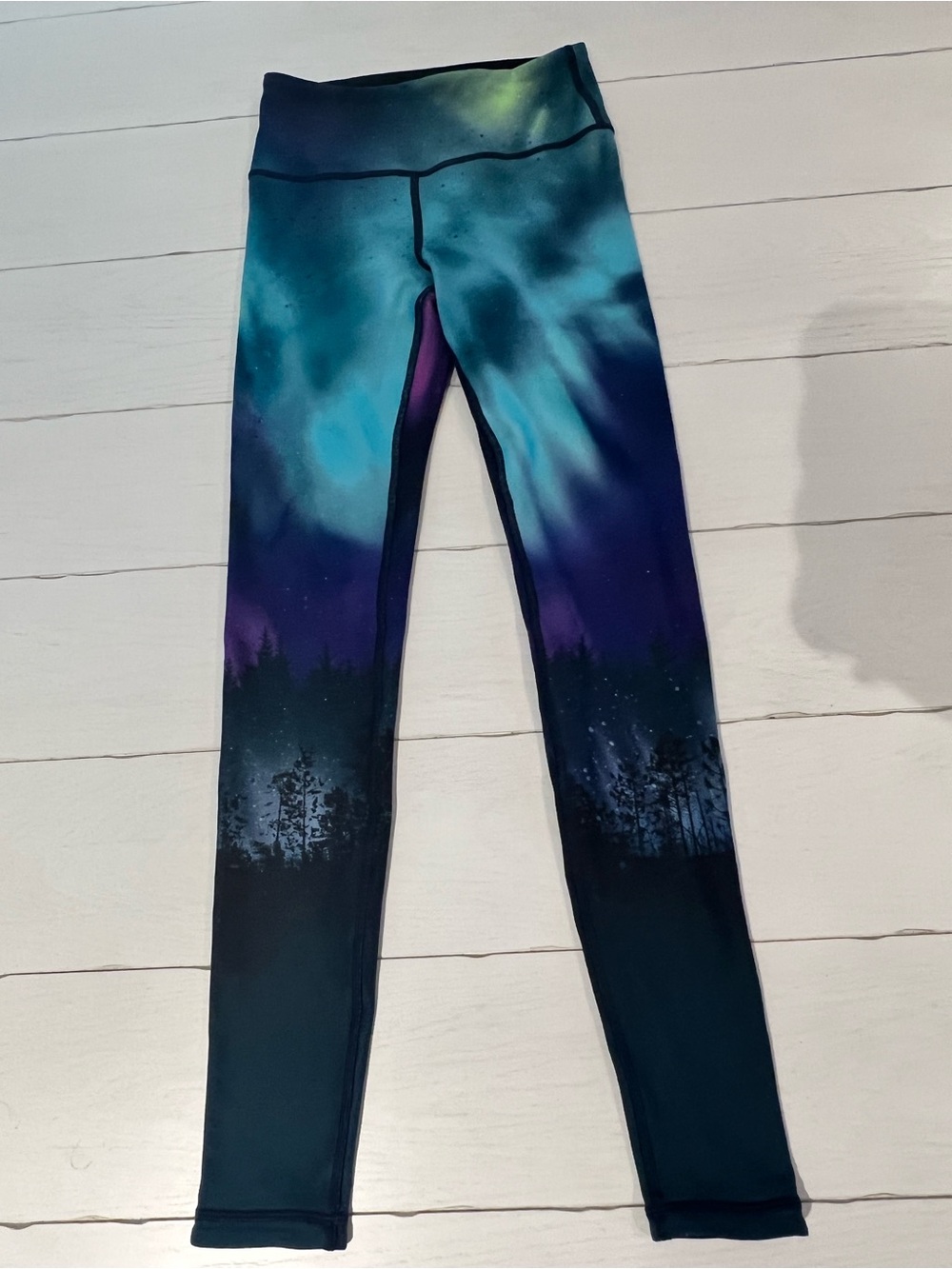 Ivivva Teal Purple Navy Galaxy Forest Leggings
